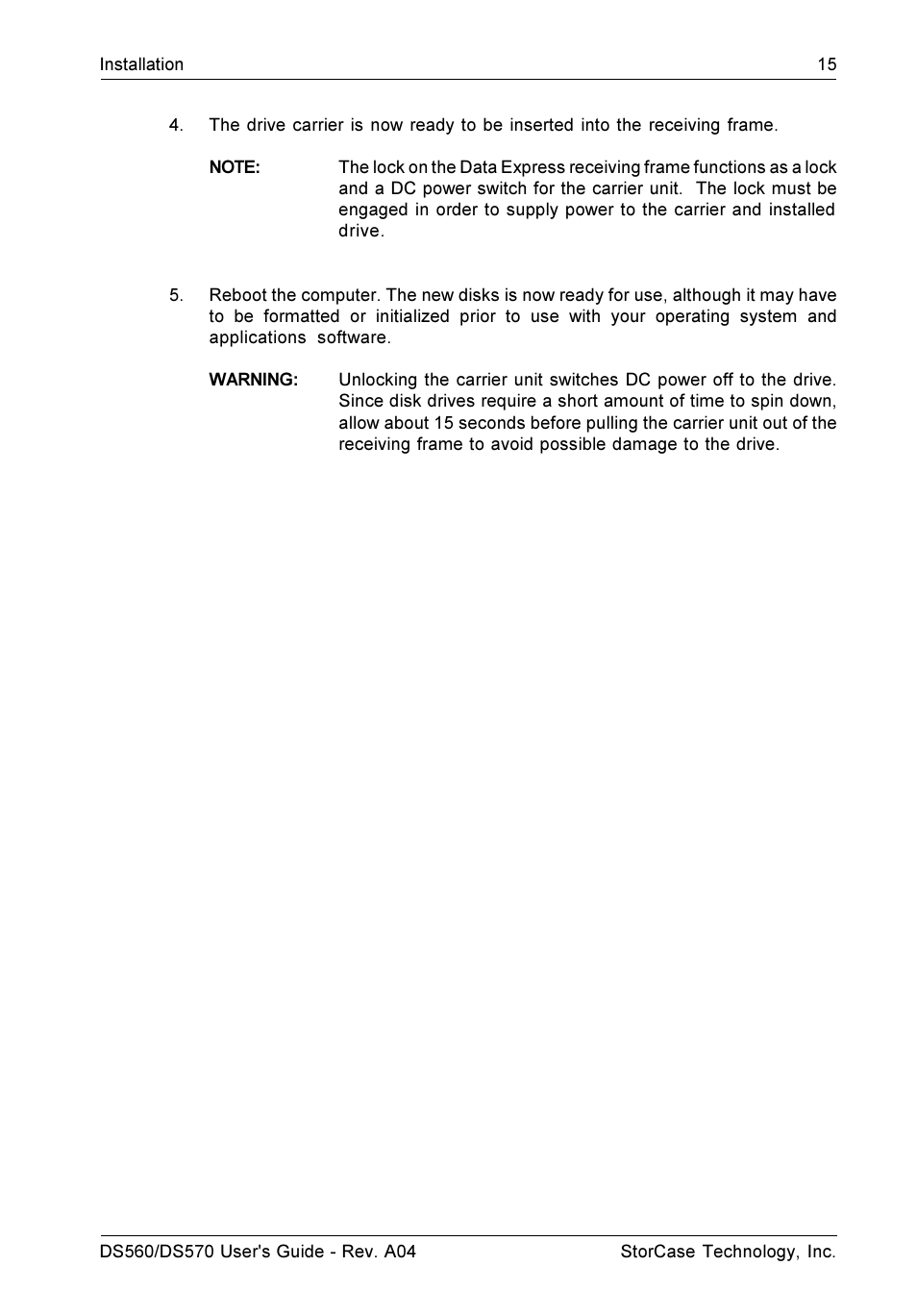 StorCase Technology DS570 User Manual | Page 24 / 67