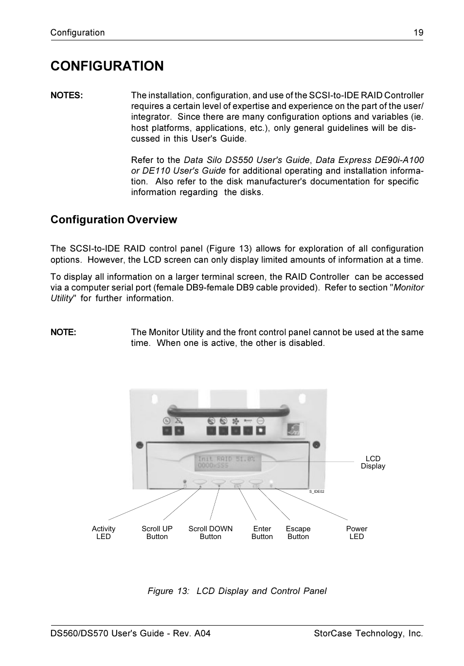 Configuration, Configuration overview | StorCase Technology DS570 User Manual | Page 28 / 67