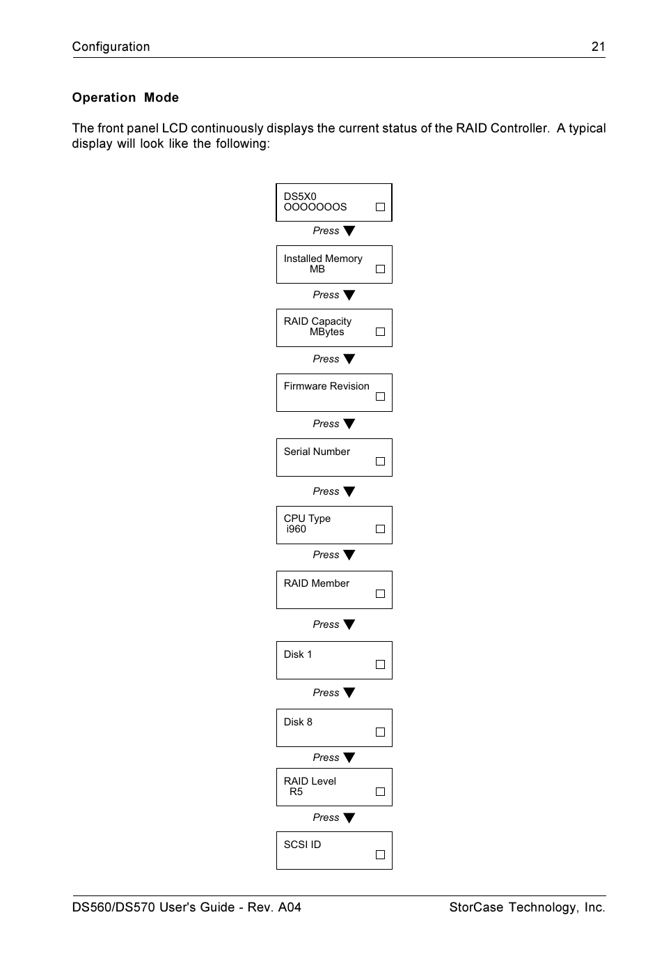 StorCase Technology DS570 User Manual | Page 30 / 67