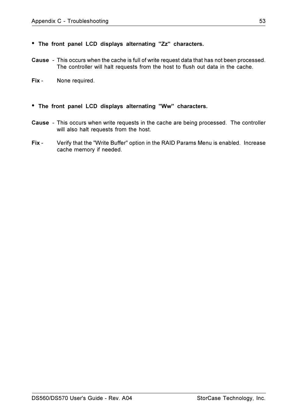 StorCase Technology DS570 User Manual | Page 62 / 67