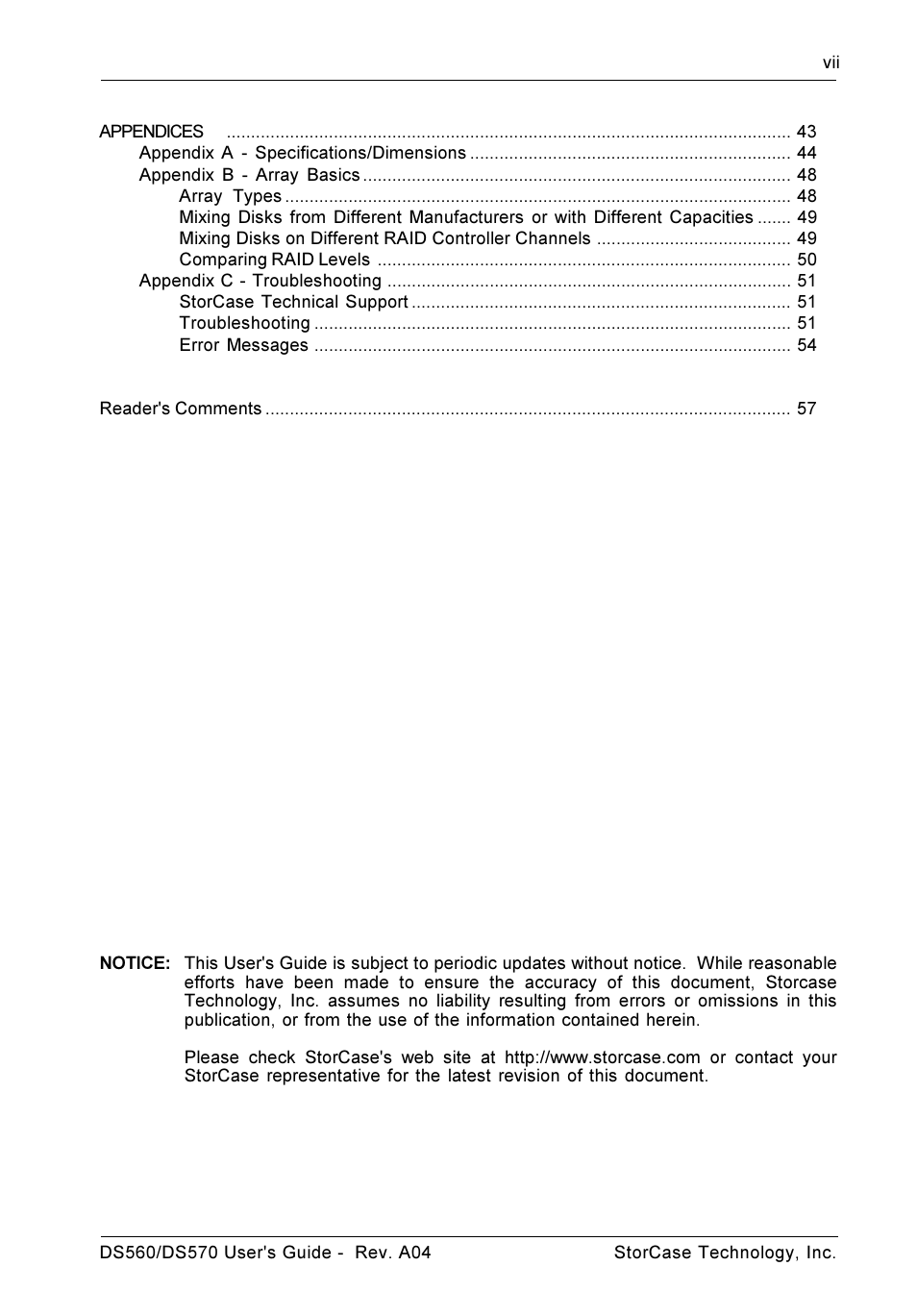 StorCase Technology DS570 User Manual | Page 8 / 67