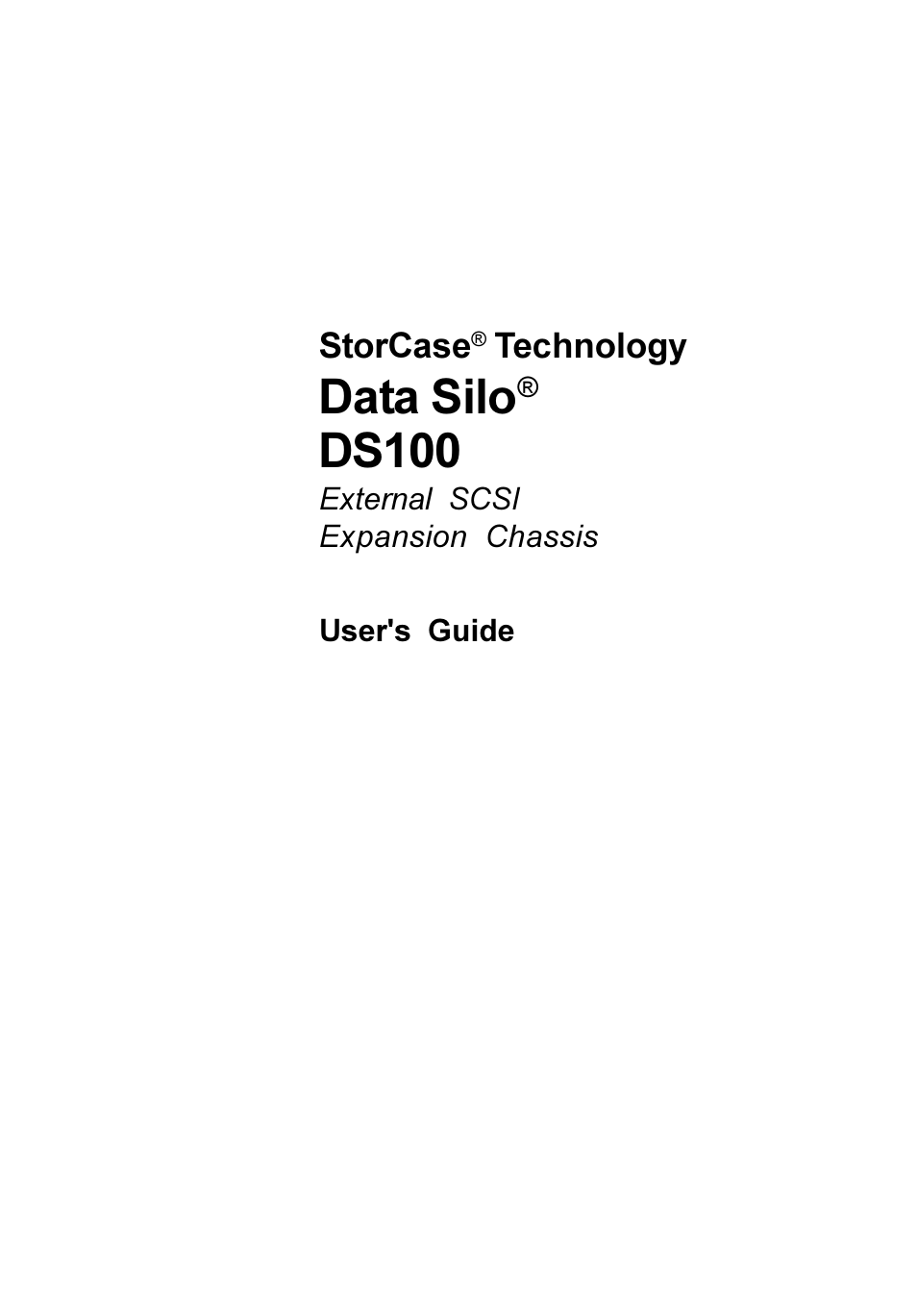 StorCase Technology DS100 User Manual | 33 pages