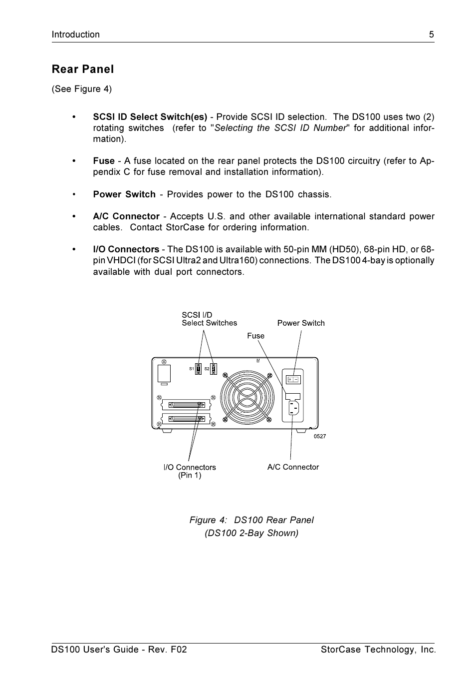 Rear panel | StorCase Technology DS100 User Manual | Page 14 / 33