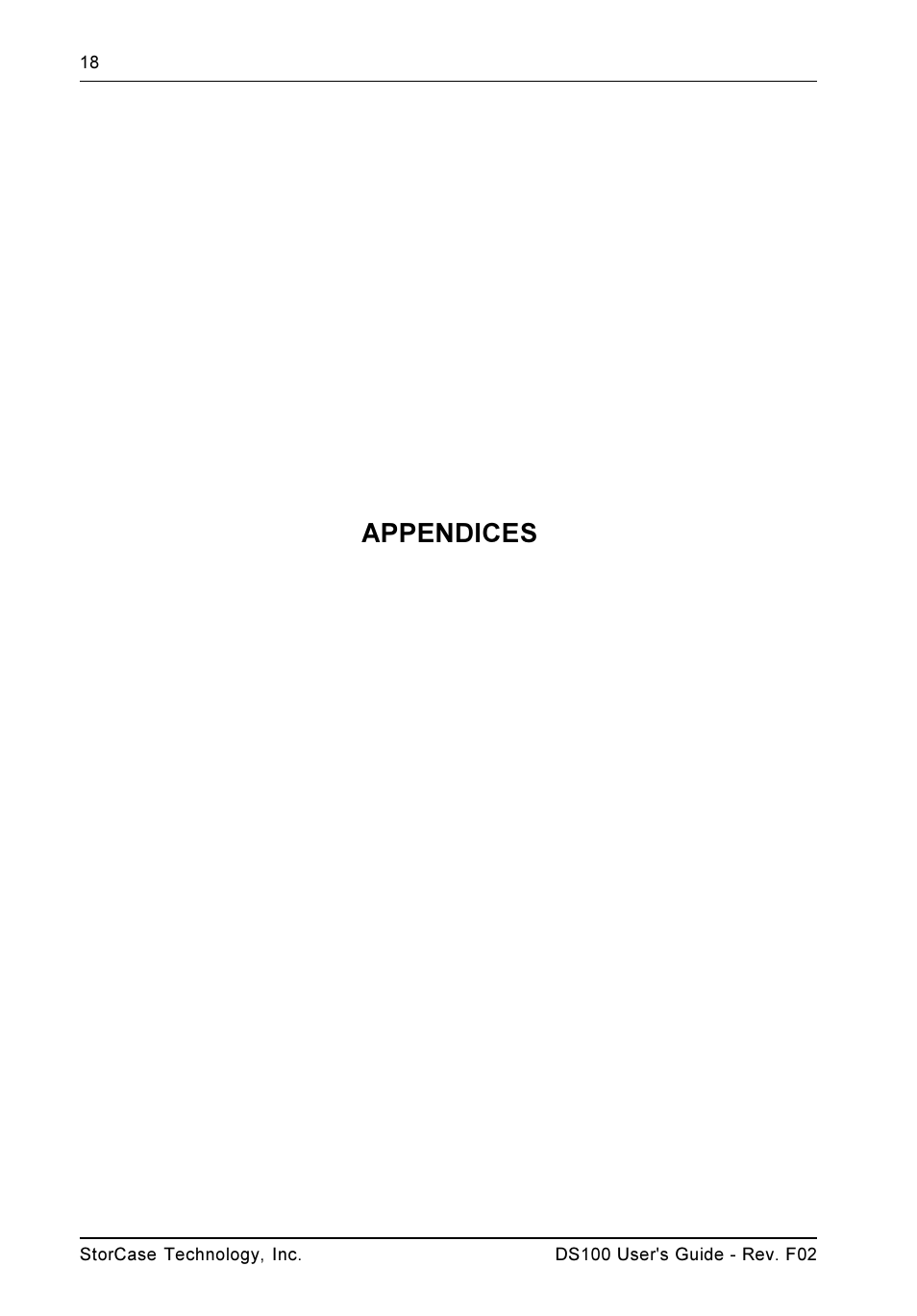 Appendices | StorCase Technology DS100 User Manual | Page 27 / 33
