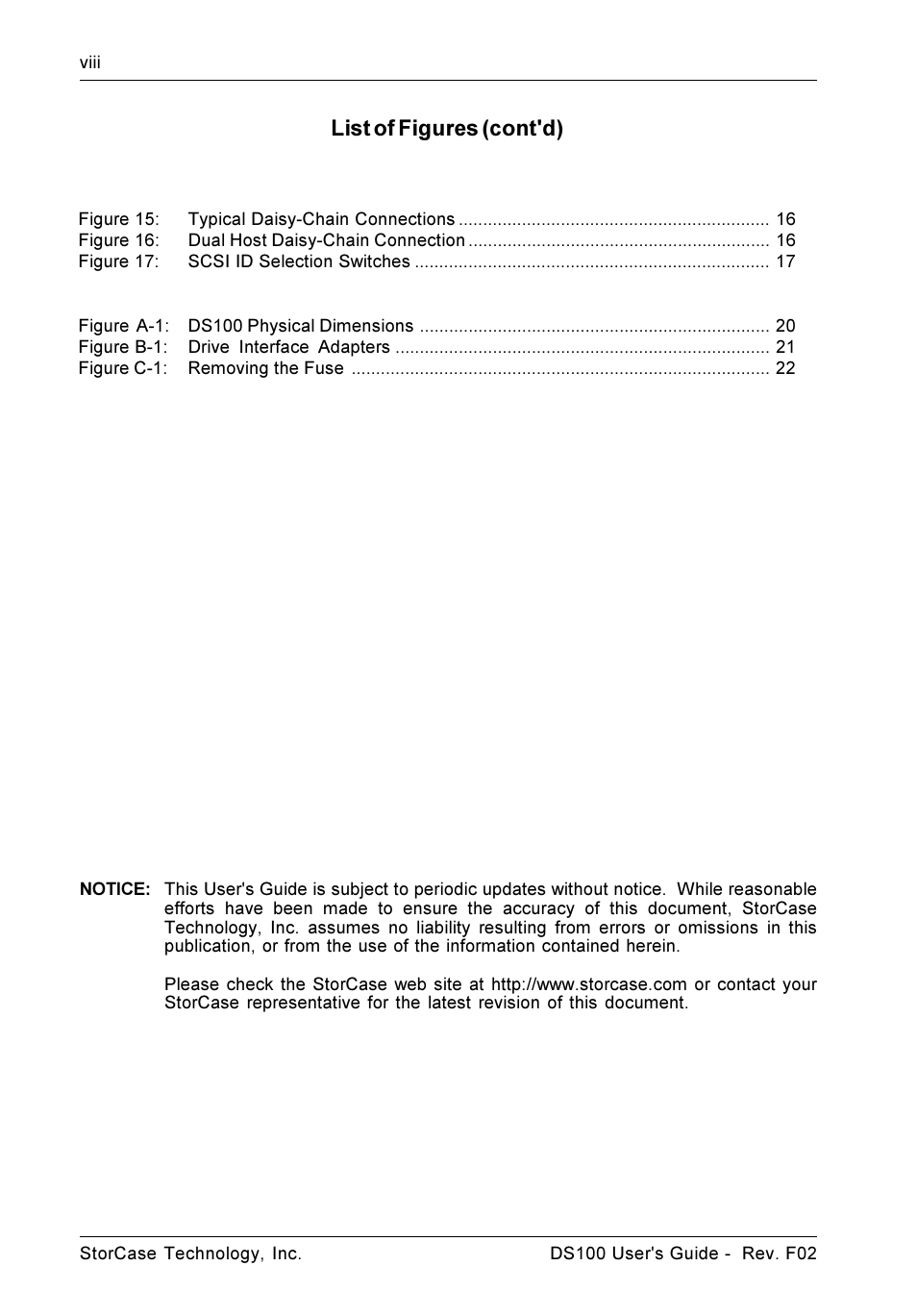 List of figures (cont'd) | StorCase Technology DS100 User Manual | Page 9 / 33
