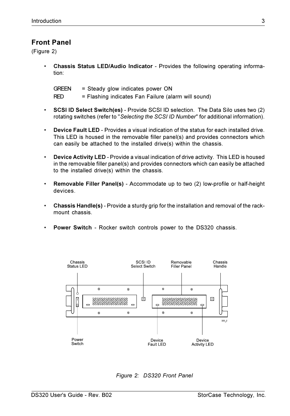 Front panel | StorCase Technology DS320 User Manual | Page 11 / 26