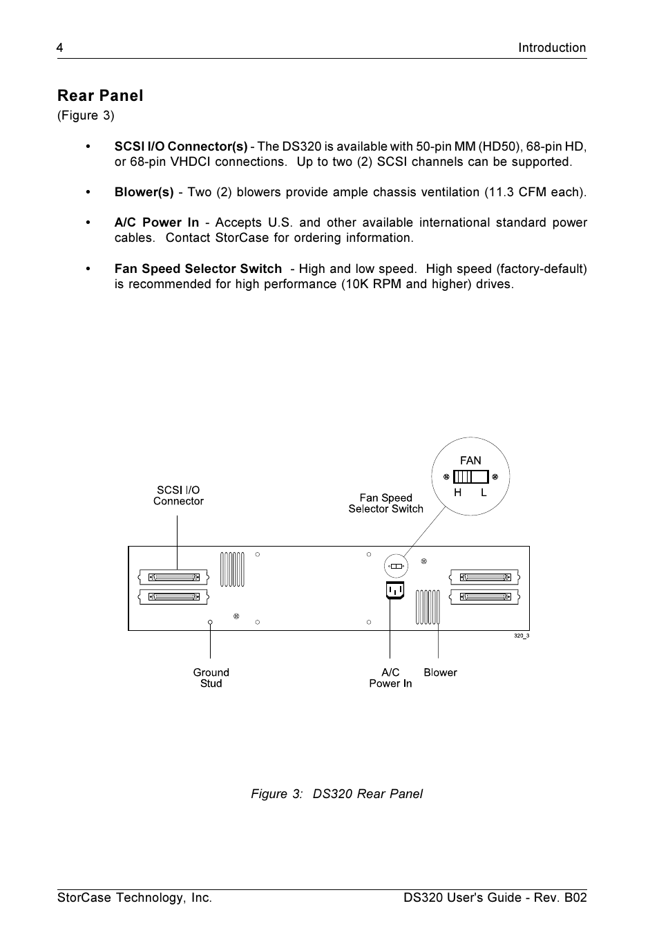 Rear panel | StorCase Technology DS320 User Manual | Page 12 / 26