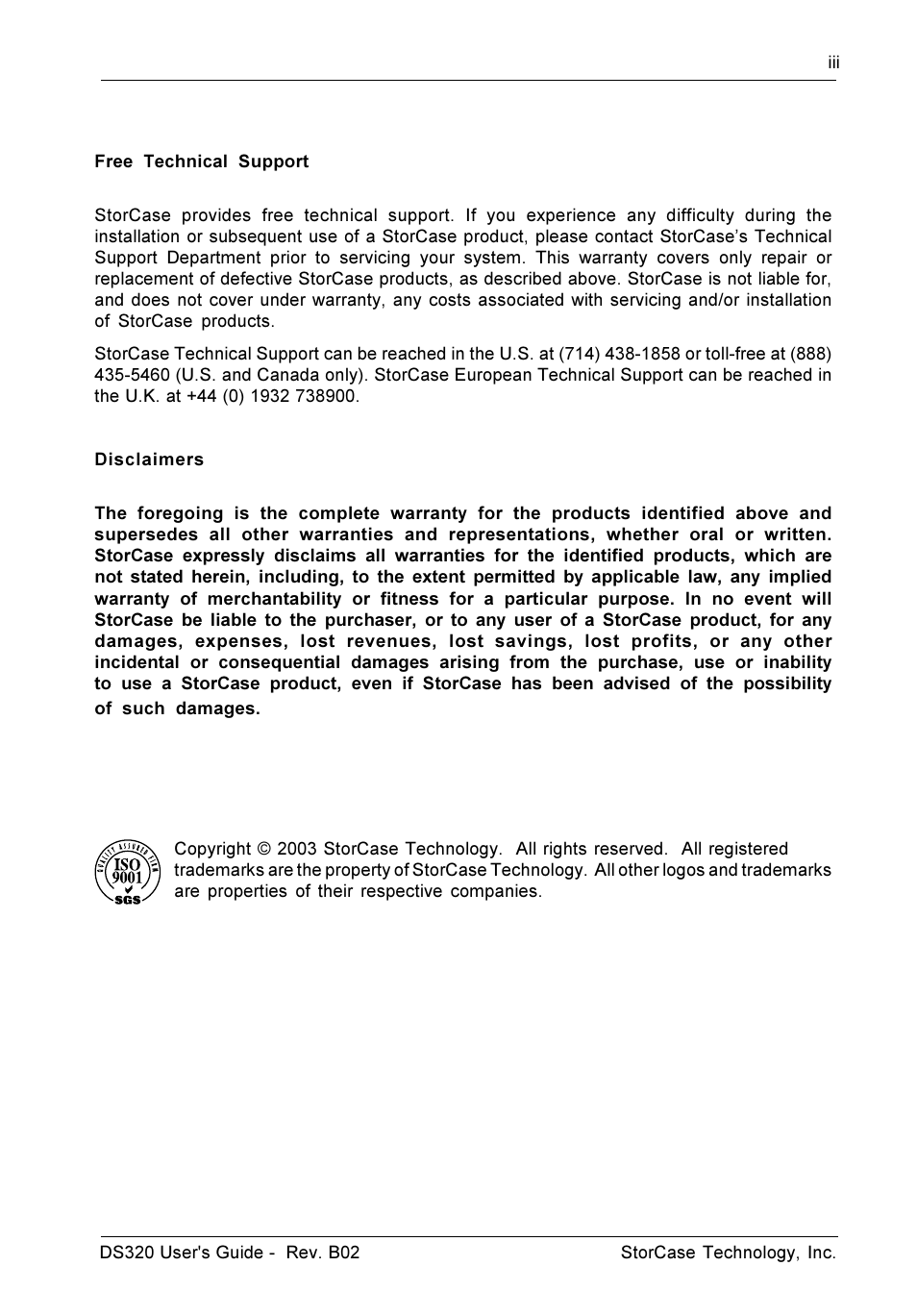 StorCase Technology DS320 User Manual | Page 4 / 26