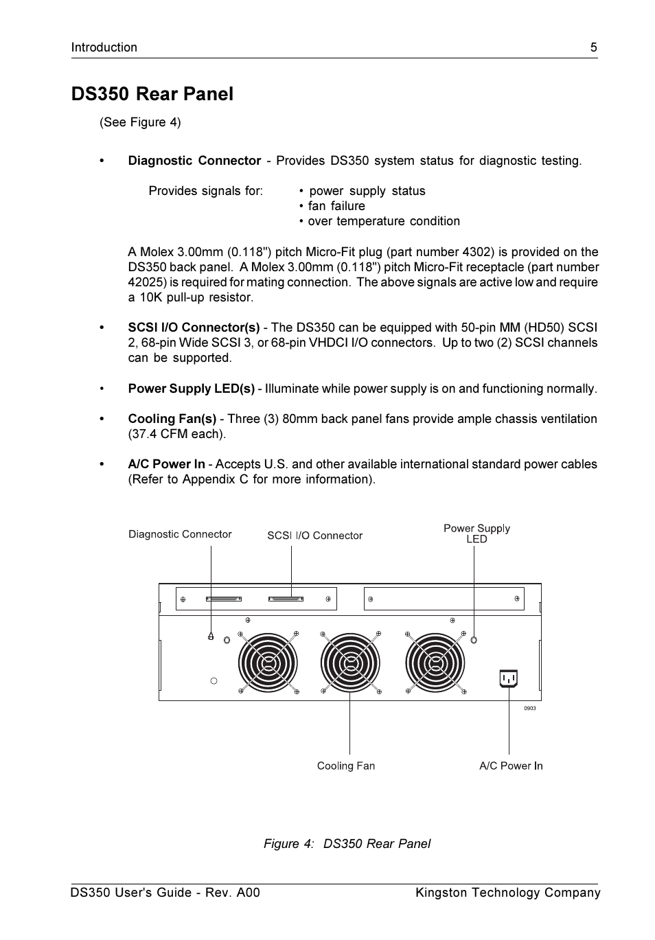 Ds350 rear panel | StorCase Technology DS350 User Manual | Page 14 / 35