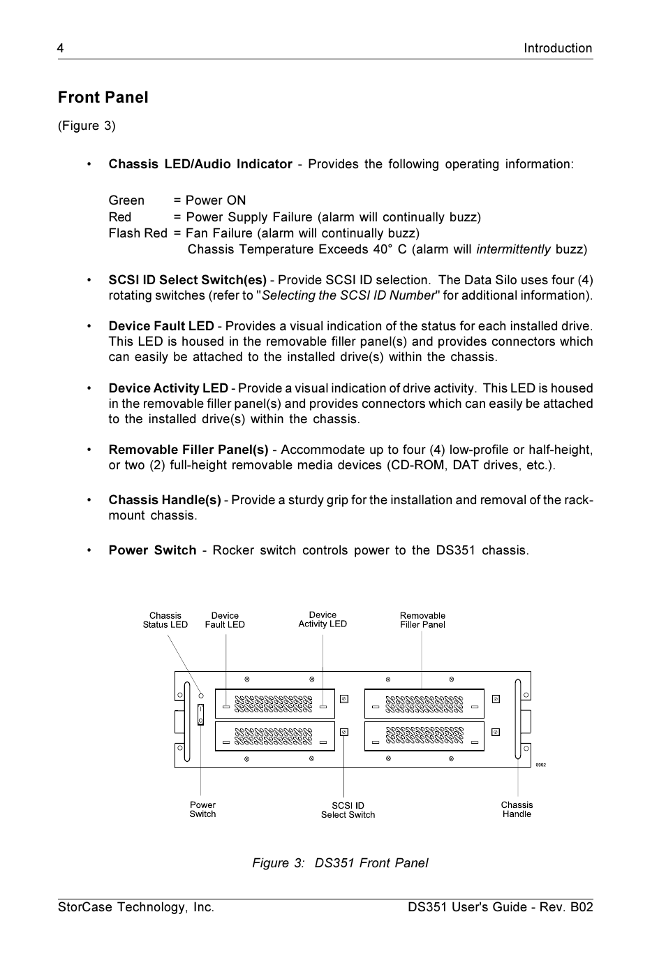 Front panel | StorCase Technology DS351 User Manual | Page 12 / 30