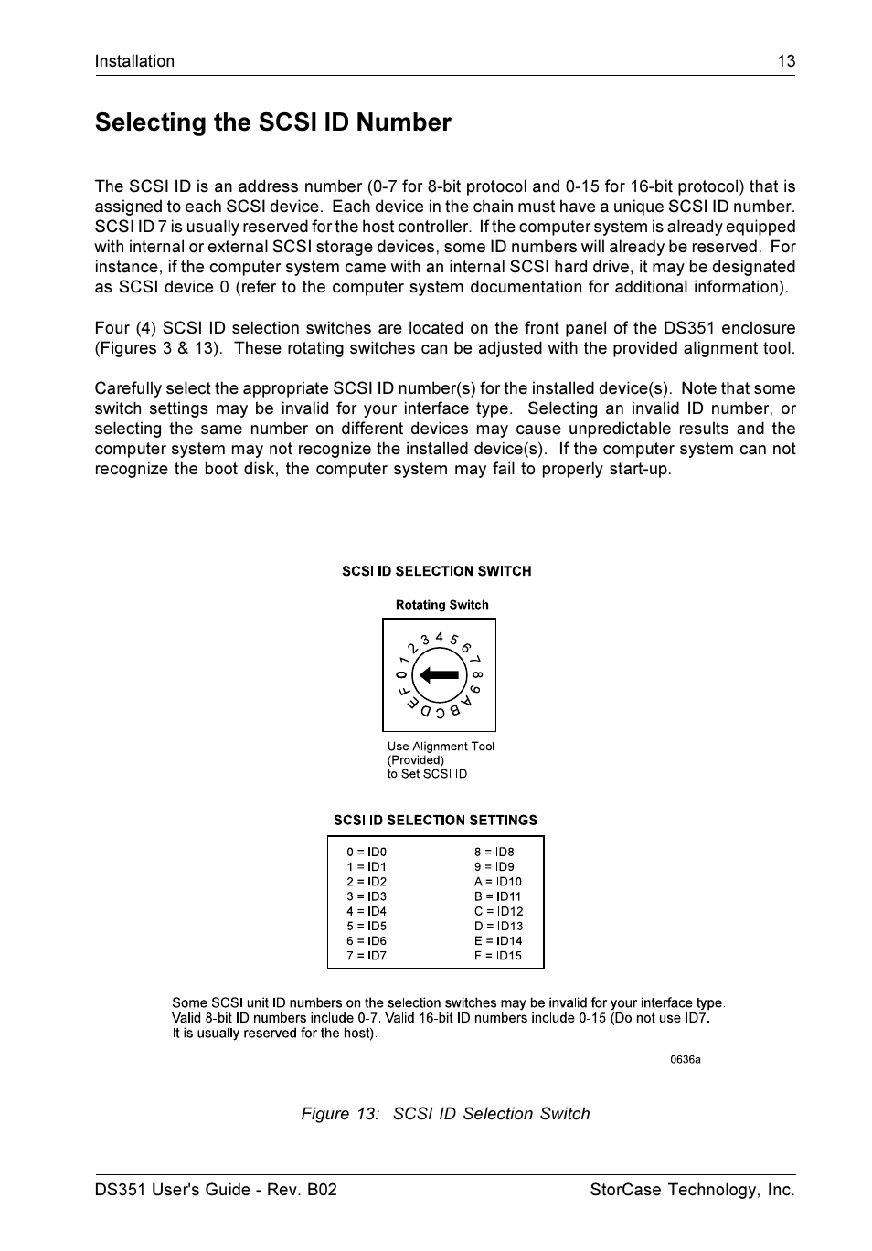 Selecting the scsi id number | StorCase Technology DS351 User Manual | Page 21 / 30