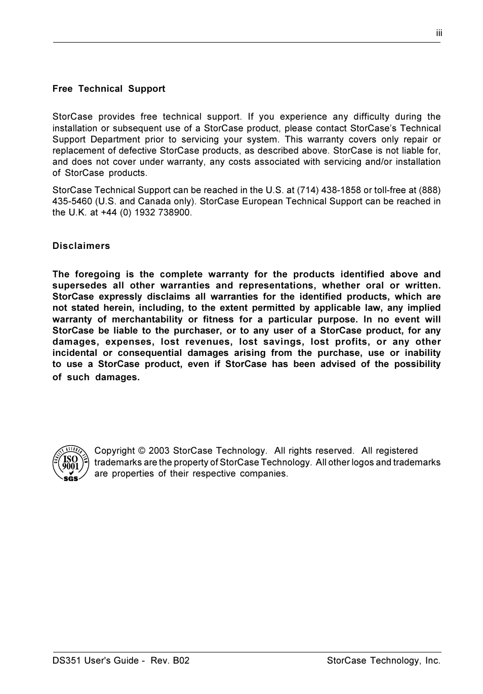 StorCase Technology DS351 User Manual | Page 4 / 30