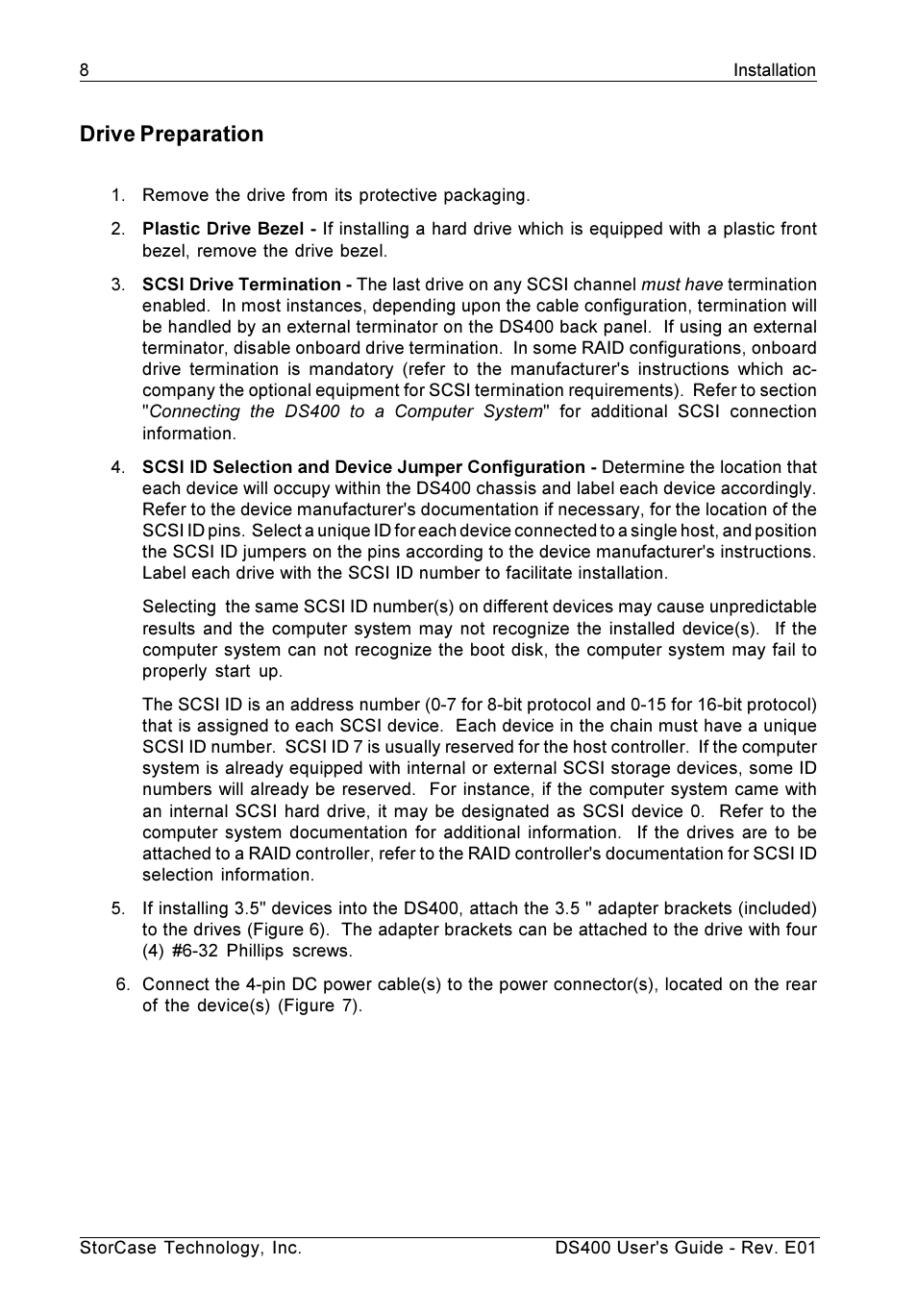 Drive preparation | StorCase Technology DS400 User Manual | Page 17 / 39