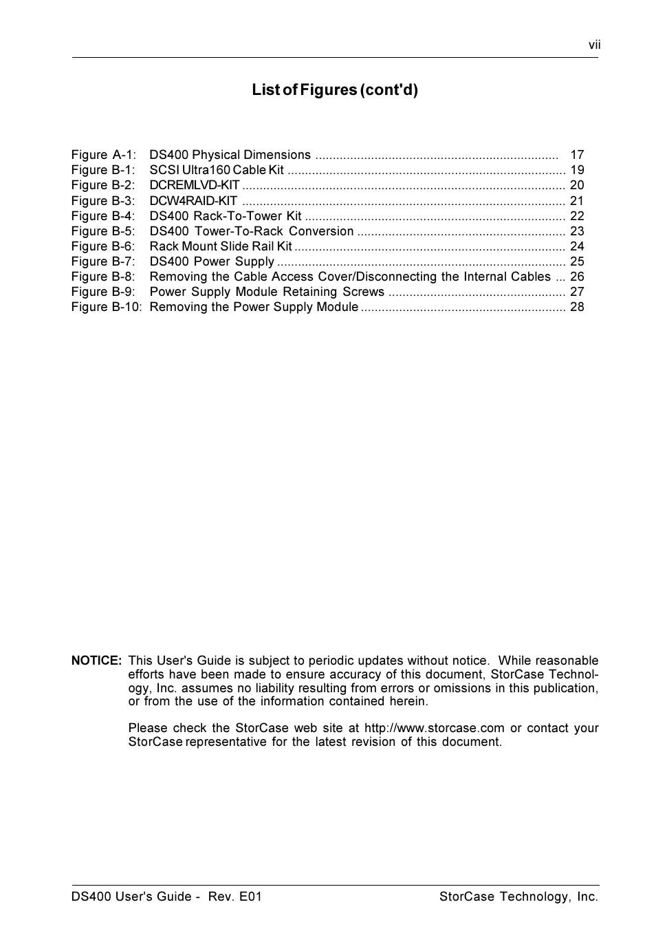 List of figures (cont'd) | StorCase Technology DS400 User Manual | Page 8 / 39