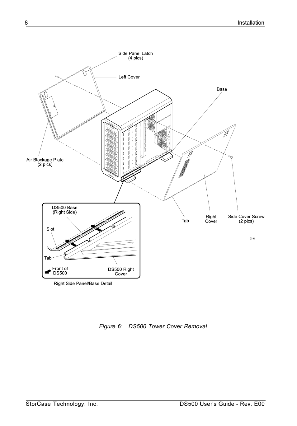 Figure 6: ds500 tower cover removal | StorCase Technology DS500 User Manual | Page 16 / 42