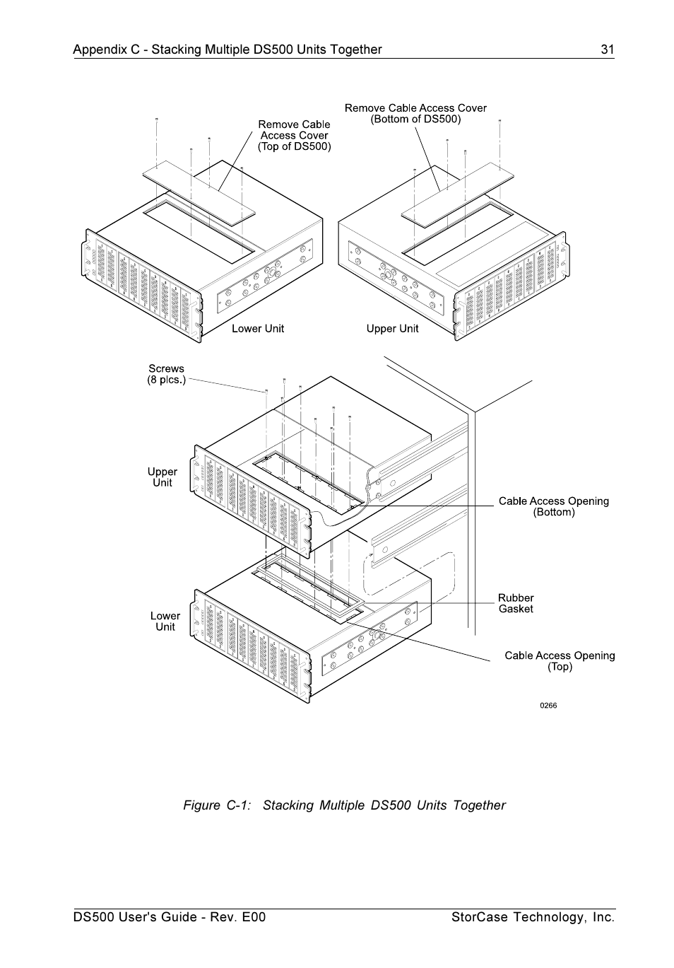 Figure c-1: stacking multiple ds500 units together | StorCase Technology DS500 User Manual | Page 39 / 42