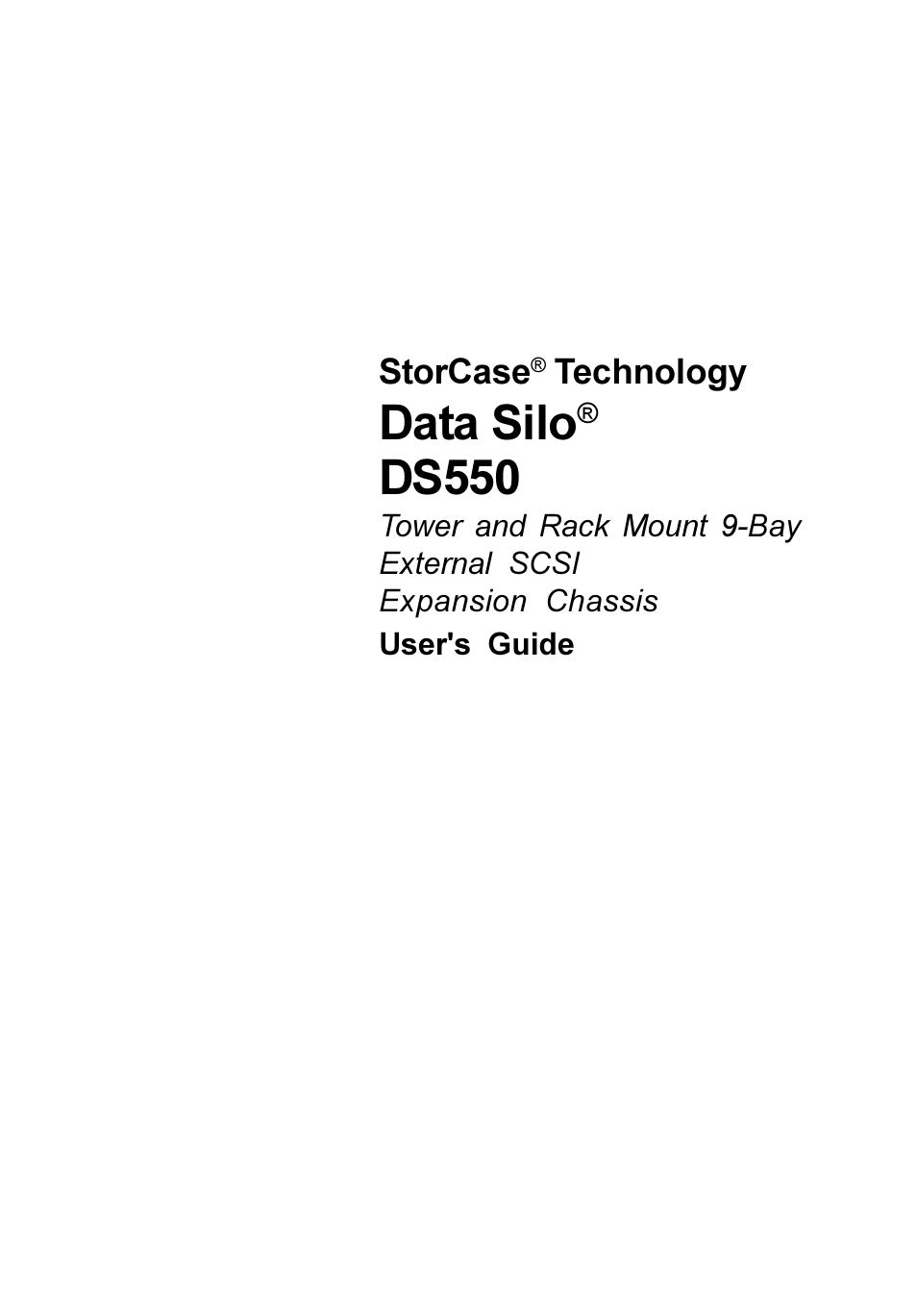 StorCase Technology DS550 User Manual | 42 pages