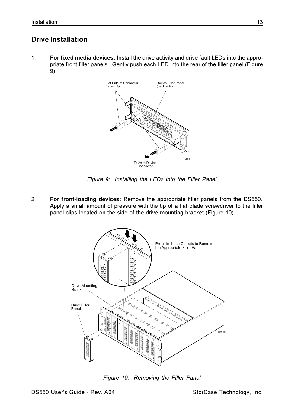Drive installation | StorCase Technology DS550 User Manual | Page 21 / 42