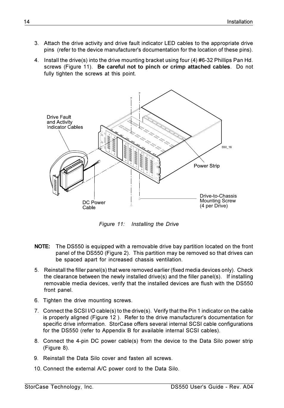StorCase Technology DS550 User Manual | Page 22 / 42