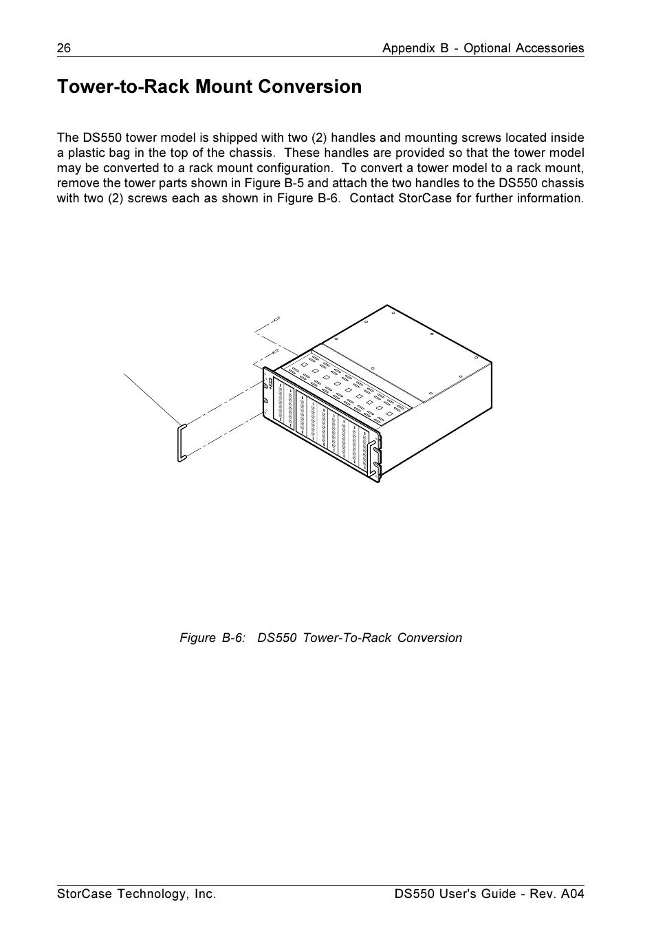 Tower-to-rack mount conversion | StorCase Technology DS550 User Manual | Page 34 / 42