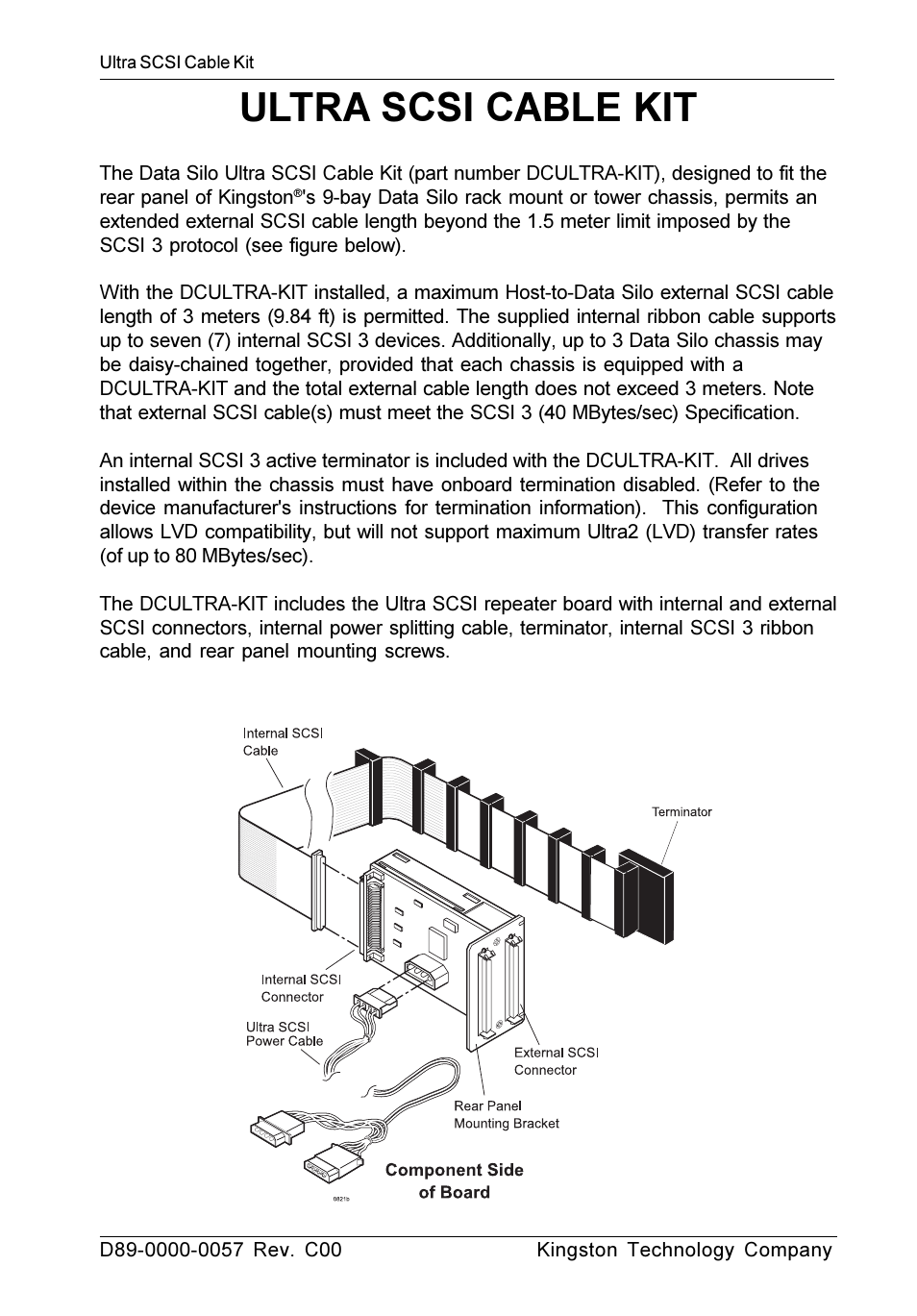 StorCase Technology DCULTRA-KIT SCSI User Manual | 4 pages