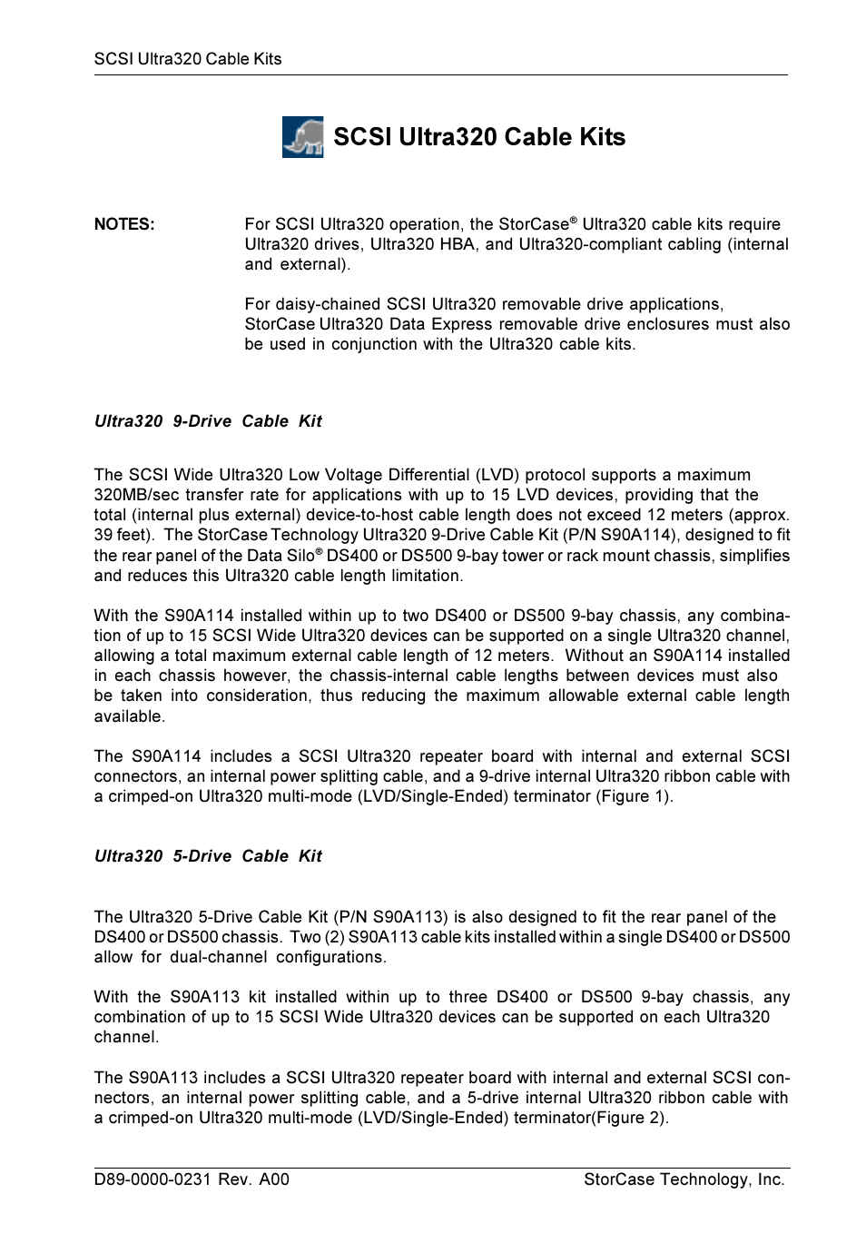 StorCase Technology S90A114 User Manual | 4 pages