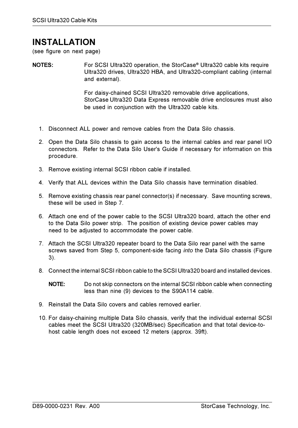 Installation | StorCase Technology S90A114 User Manual | Page 3 / 4