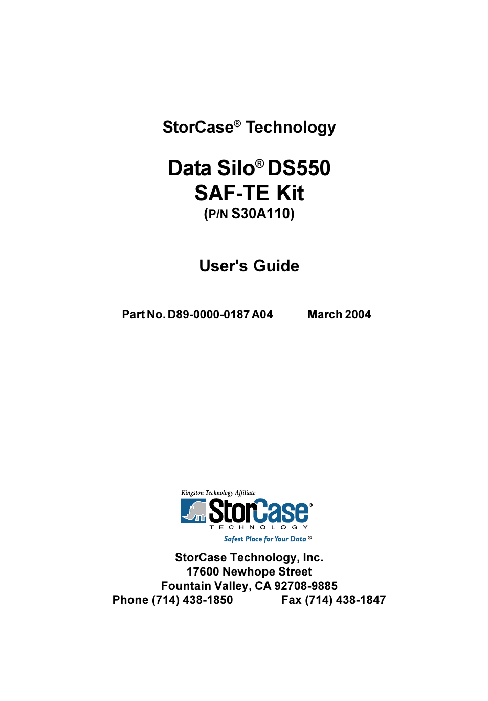 StorCase Technology DS550 User Manual | 22 pages