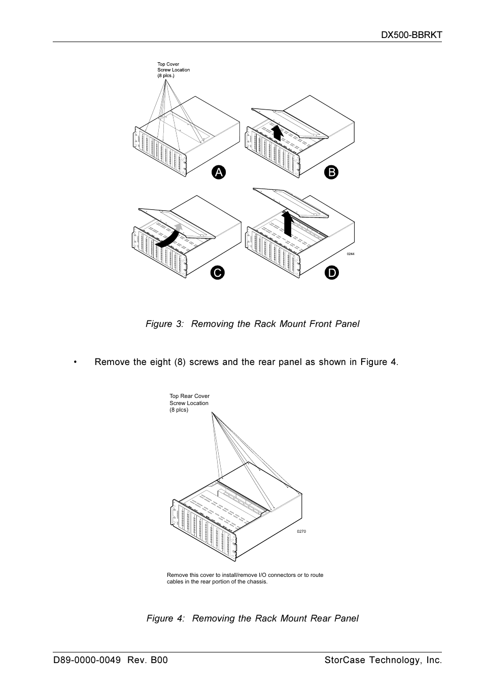 Figure 4: removing the rack mount rear panel | StorCase Technology DX500-BBRKT RAID User Manual | Page 3 / 6