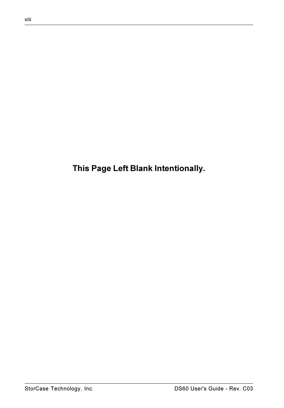 This page left blank intentionally | StorCase Technology DS60 User Manual | Page 9 / 25