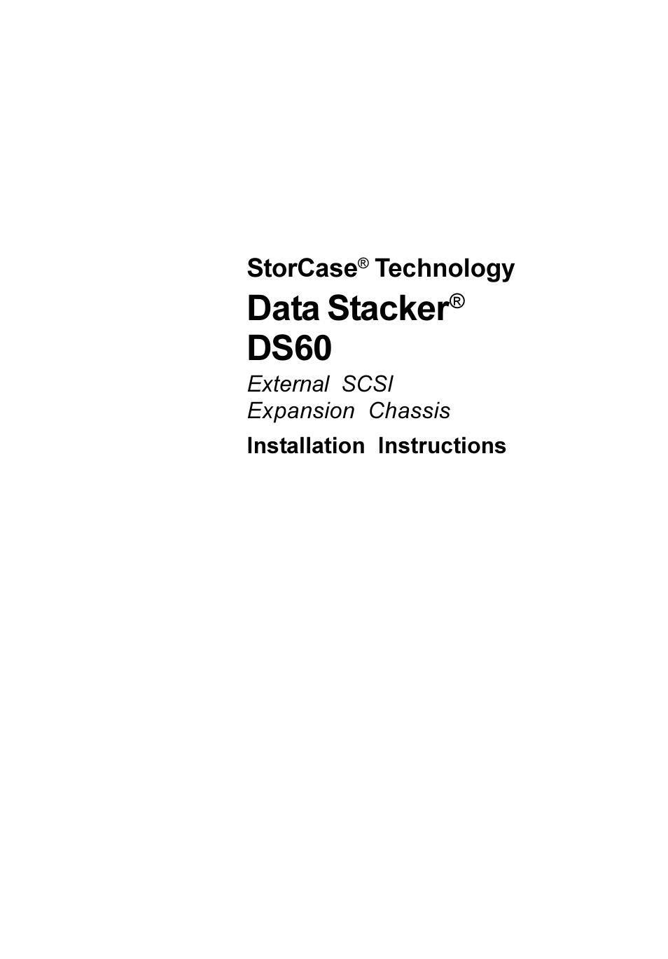 StorCase Technology DS60 User Manual | 15 pages