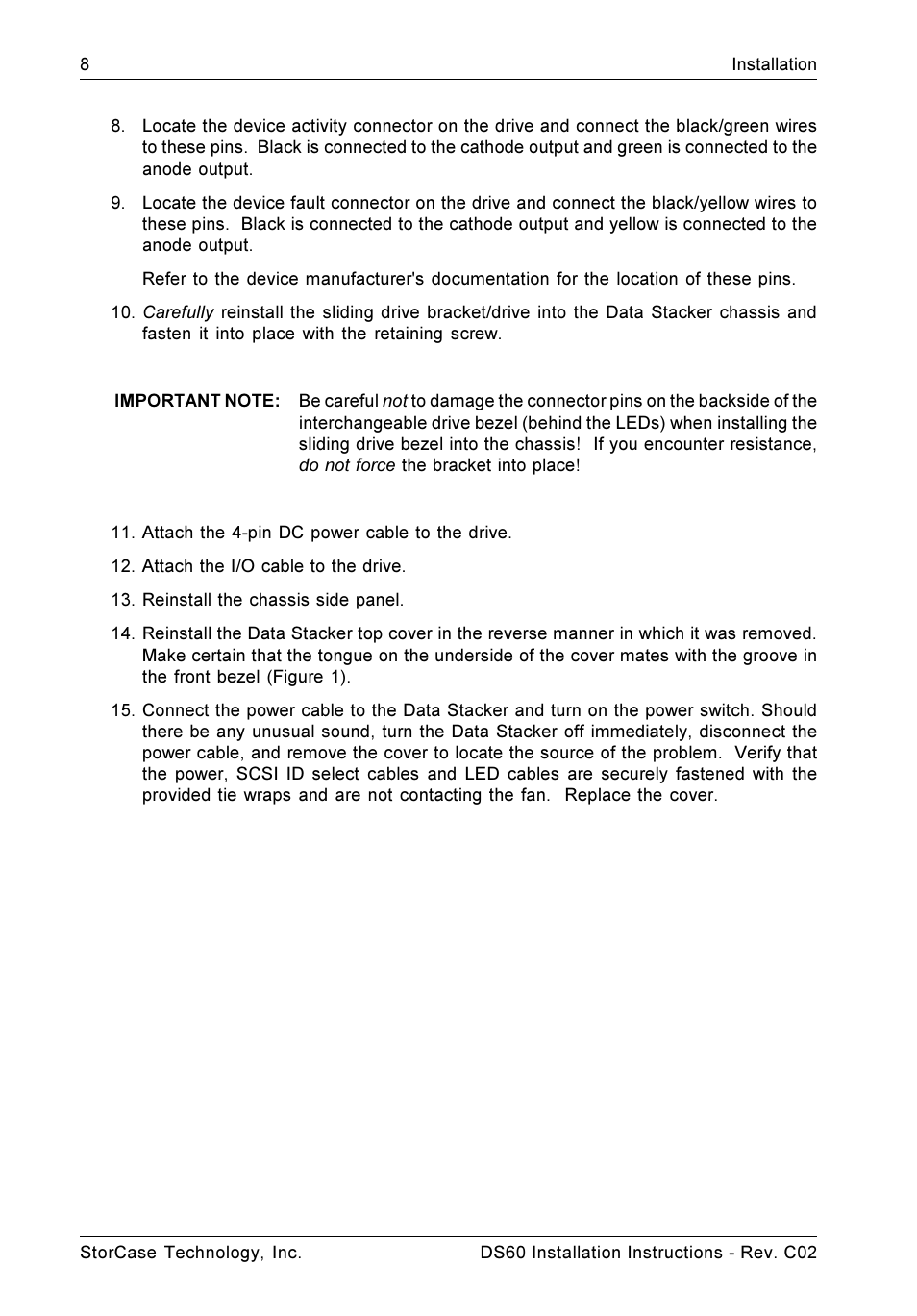 StorCase Technology DS60 User Manual | Page 11 / 15