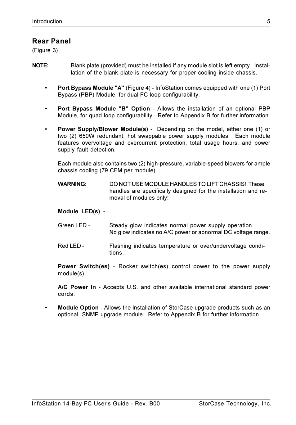 Rear panel | StorCase Technology 14-Bay 3U Fibre User Manual | Page 14 / 49