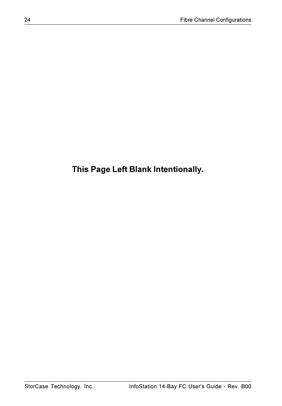 This page left blank intentionally | StorCase Technology 14-Bay 3U Fibre User Manual | Page 33 / 49