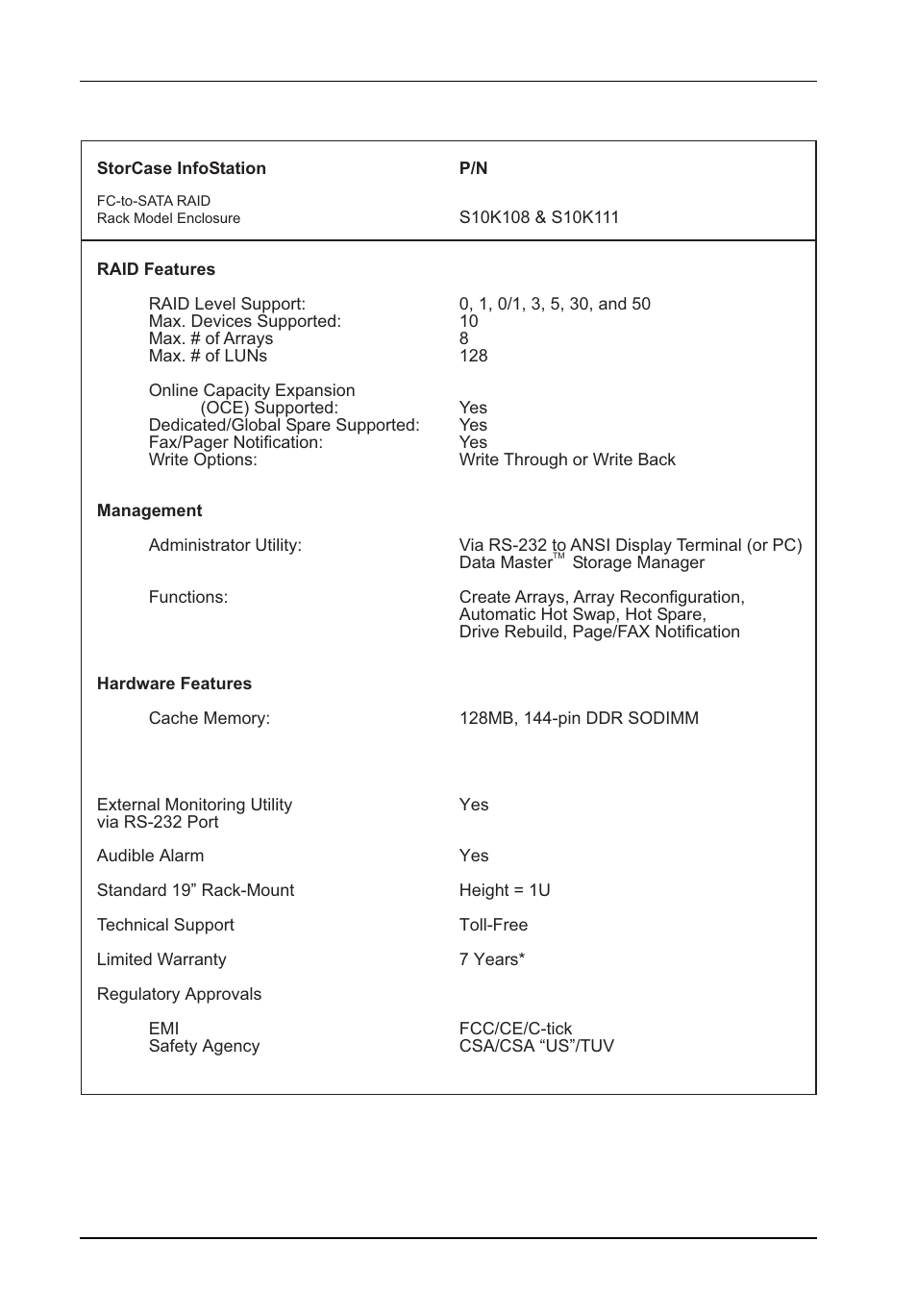 StorCase Technology InfoStation 10-Bay 1U Ultra320/SATA User Manual | Page 101 / 119