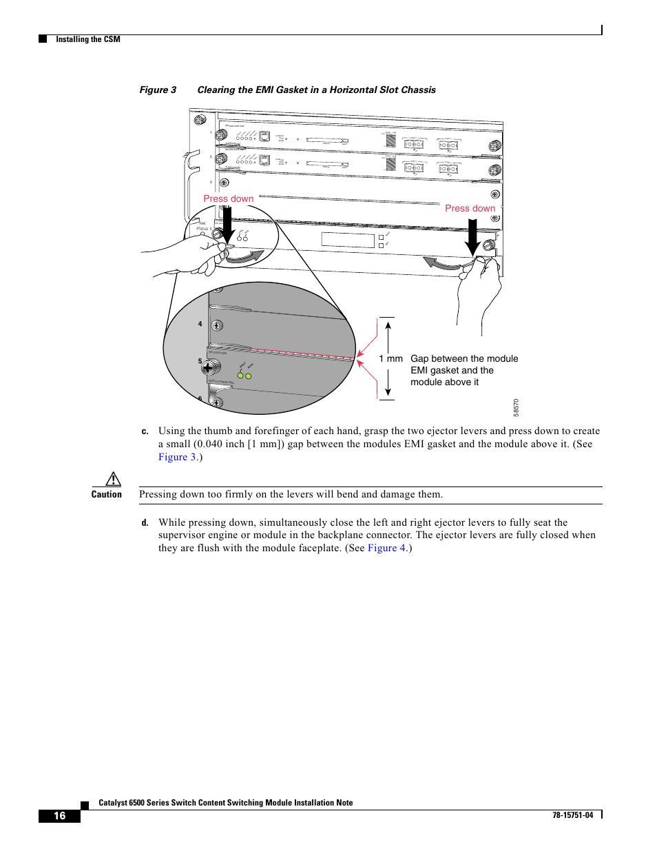 Caution, Link, Link 1 mm | Cisco 6500 WS-X6066-SLB-APC User Manual | Page 16 / 28