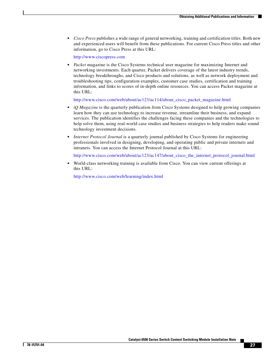 Cisco 6500 WS-X6066-SLB-APC User Manual | Page 27 / 28