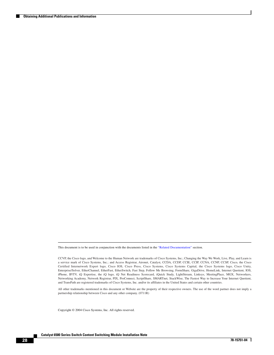 Cisco 6500 WS-X6066-SLB-APC User Manual | Page 28 / 28