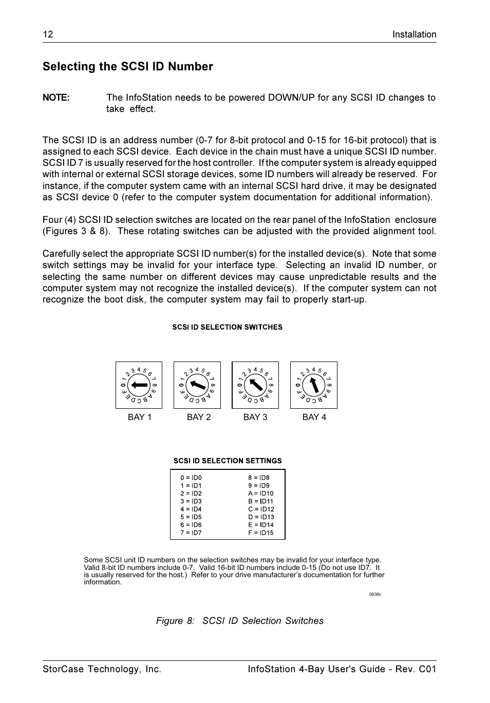 Selecting the scsi id number | StorCase Technology 4-Bay Desktop SCSI Ultra320 User Manual | Page 20 / 36