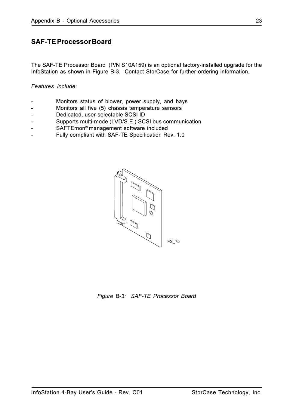 Saf-te processor board | StorCase Technology 4-Bay Desktop SCSI Ultra320 User Manual | Page 31 / 36