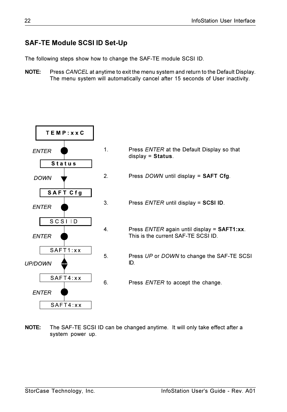 Saf-te module scsi id set-up | StorCase Technology 9-Bay 4U SCSI Ultra160 User Manual | Page 31 / 59