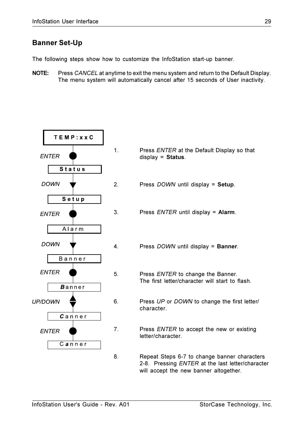 Banner set-up | StorCase Technology 9-Bay 4U SCSI Ultra160 User Manual | Page 38 / 59