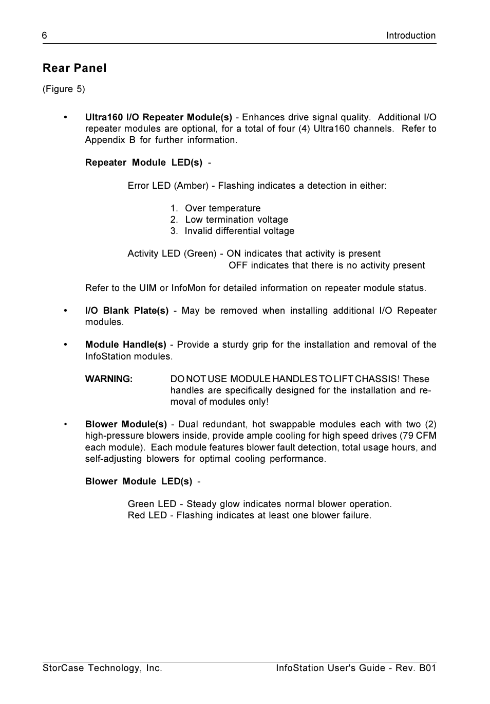 Rear panel | StorCase Technology 9-Bay 4U SCSI Ultra160 User Manual | Page 15 / 61