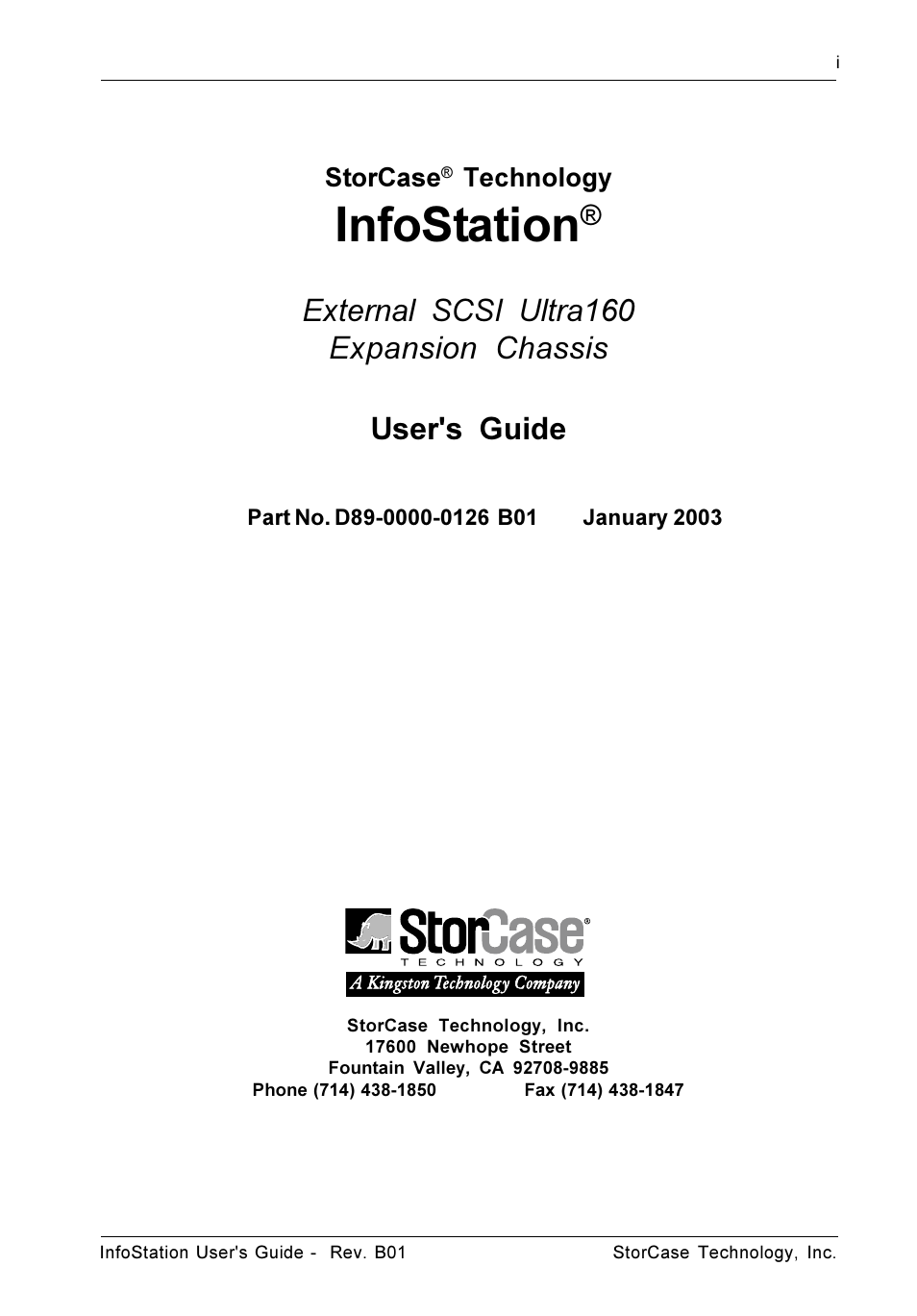 Infostation | StorCase Technology 9-Bay 4U SCSI Ultra160 User Manual | Page 2 / 61