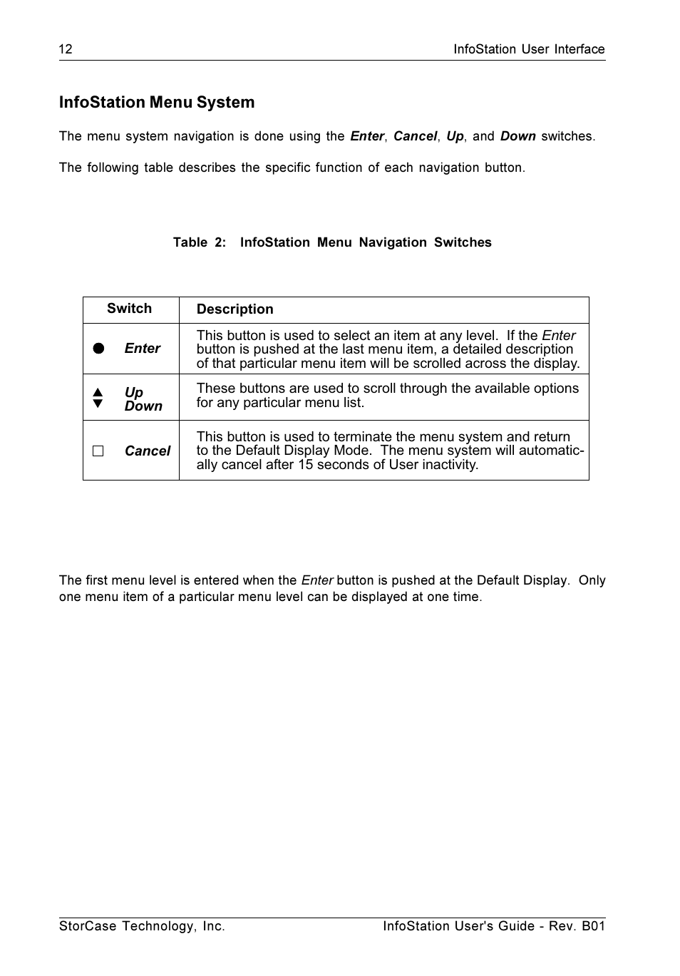 Infostation menu system | StorCase Technology 9-Bay 4U SCSI Ultra160 User Manual | Page 21 / 61