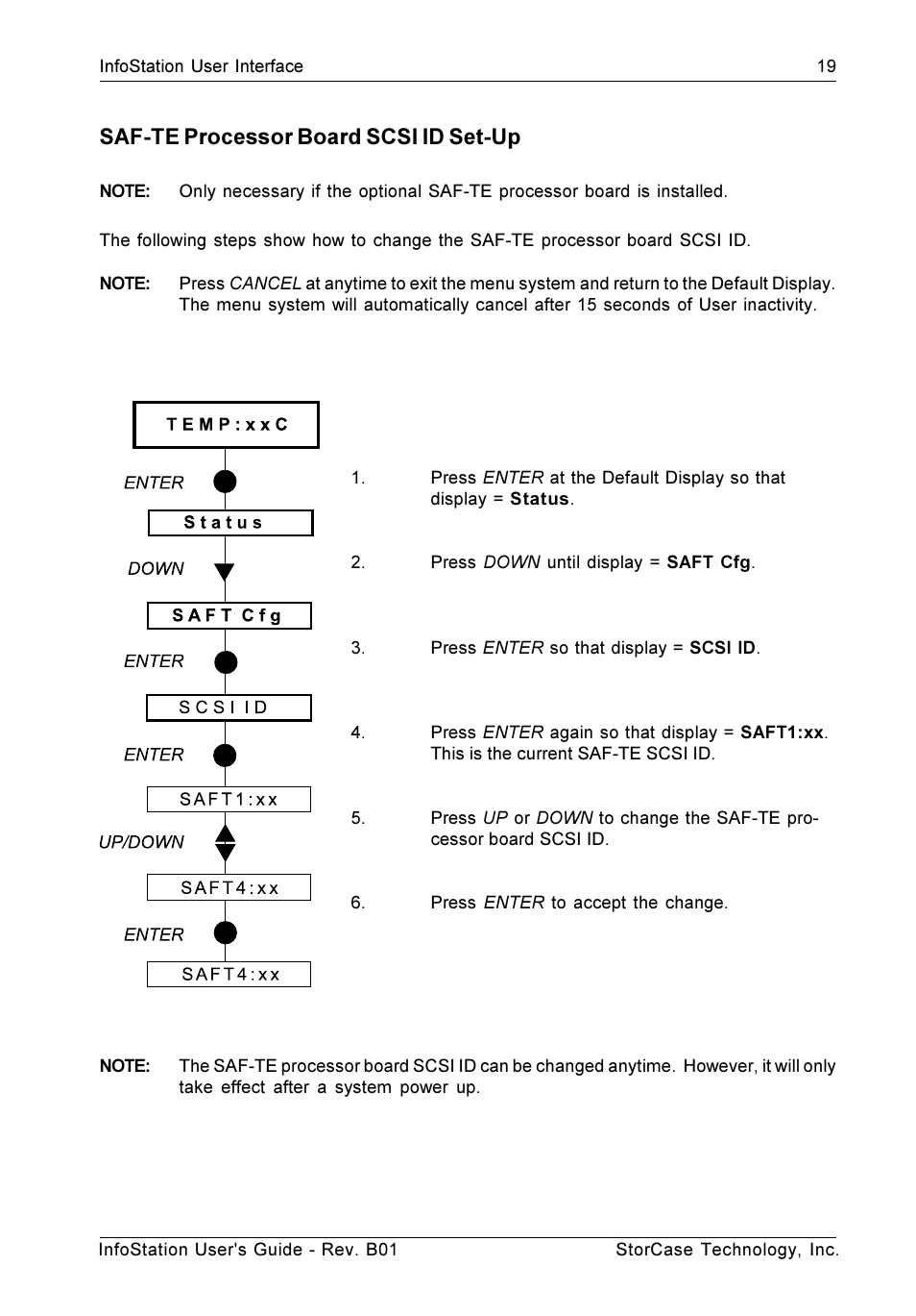 Saf-te processor board scsi id set-up | StorCase Technology 9-Bay 4U SCSI Ultra160 User Manual | Page 28 / 61