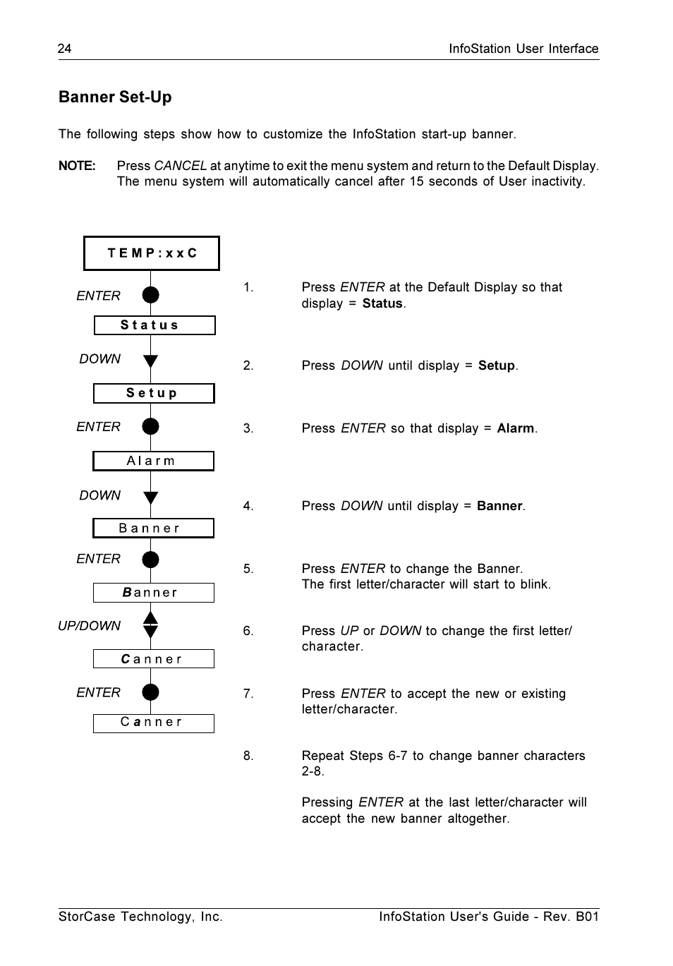 Banner set-up | StorCase Technology 9-Bay 4U SCSI Ultra160 User Manual | Page 33 / 61