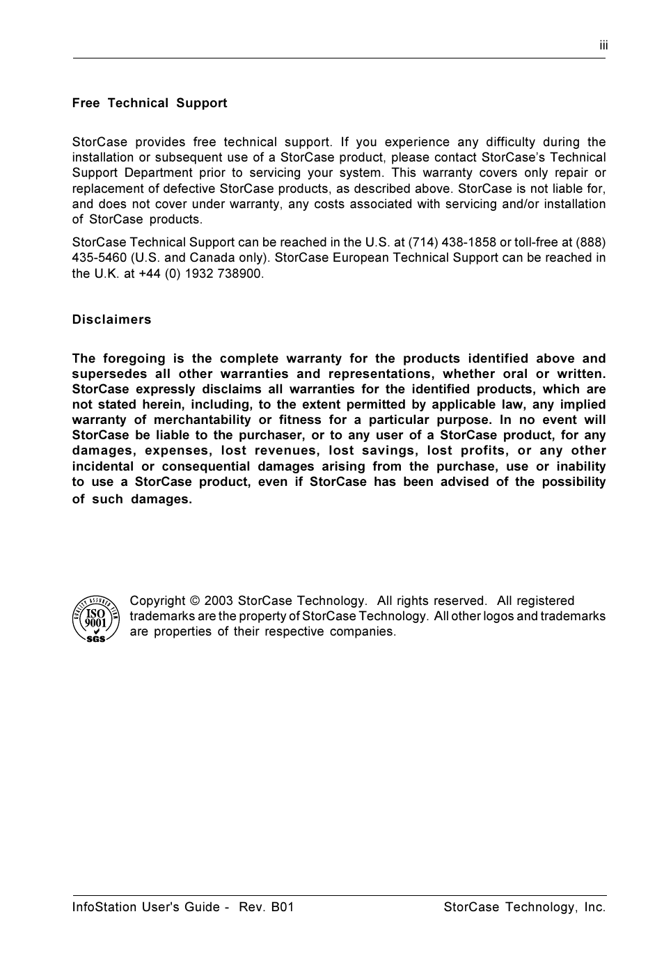 StorCase Technology 9-Bay 4U SCSI Ultra160 User Manual | Page 4 / 61