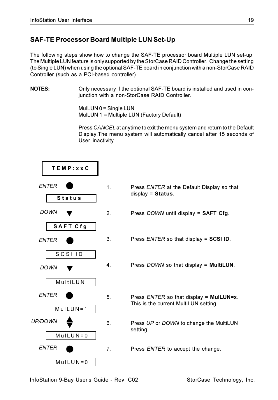 Saf-te processor board multiple lun set-up | StorCase Technology 9-Bay 4U SCSI Ultra320 User Manual | Page 28 / 65