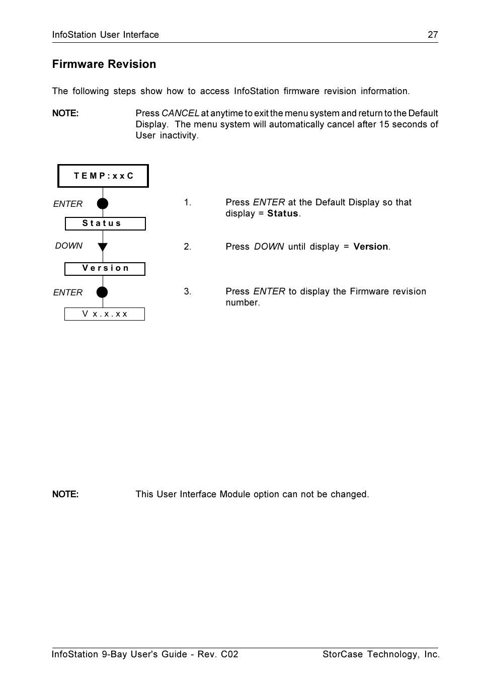 Firmware revision | StorCase Technology 9-Bay 4U SCSI Ultra320 User Manual | Page 36 / 65